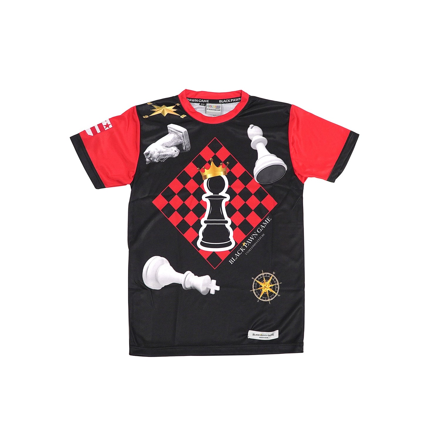 Black Pawn Game Black/Red Sublimation shirt (2XL)